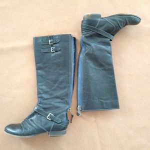 Steve Madden knee-high boots w/ exposed zipper